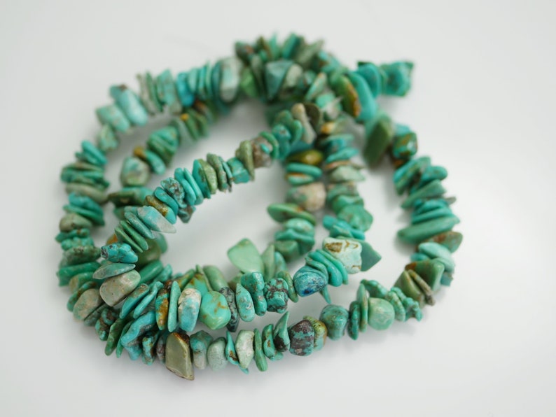 Turquoise Chip Strand Green Blue Chinese Turquoise About 10x4mm X603 15 Inch Strand