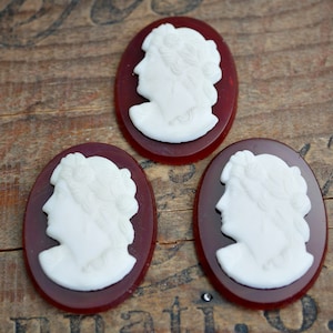 Cabochon Large Carnelian Glass Cameo 48x35mm Big Cameo Cabochon Vintage Glass Cameo (1) MA25