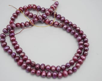 Zoetwaterparel Aardappelparel 4 mm roze-paarse parel (volledige 16 inch streng) PE100