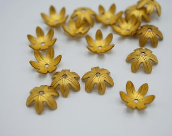 Vintage Miriam Haskell messing kralenkapjes 10 mm (10 stuks) MH503