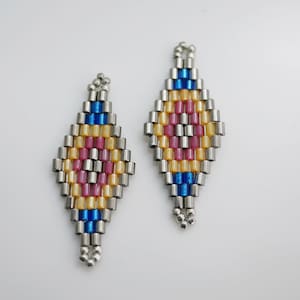 Zola Elements Calypso Hand Woven Beaded Diamond Link 32x13mm (2 pcs) #10352