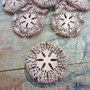 Vintage Copper Filigree Stamping with Patina and Inset for Stone Setting 30mm (1)