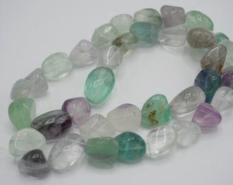 Fluorite Beads Nugget Beads 15x12mm Beads Gemstone Lot of Beads (36 beads as pictured) X635