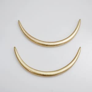 Zola Elements Gold Necklace Half Circle Link Component 2 Side Holes 44x32mm Smooth Pendant Link (2 pcs) #10116
