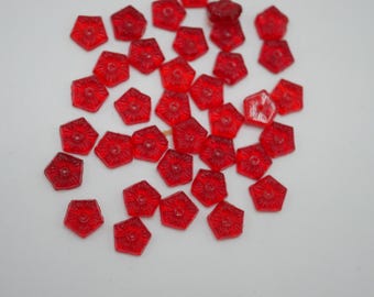 Vintage Glass Flower Beads with Hole Flatback Vintage 8mm (30)