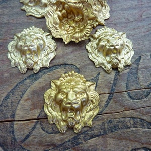 RB Raw Brass Stamping Lion Stamping Fierce Lion Head Stamping (1 Stamping)