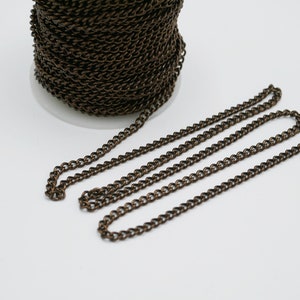 Antiqued Copper Color Curb Chain 3.3mm Link Dark Copper Curb Chain ...