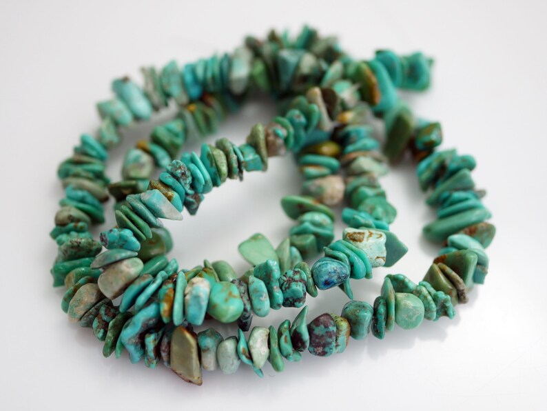 Turquoise Chip Strand Green Blue Chinese Turquoise About 10x4mm X603 15 Inch Strand