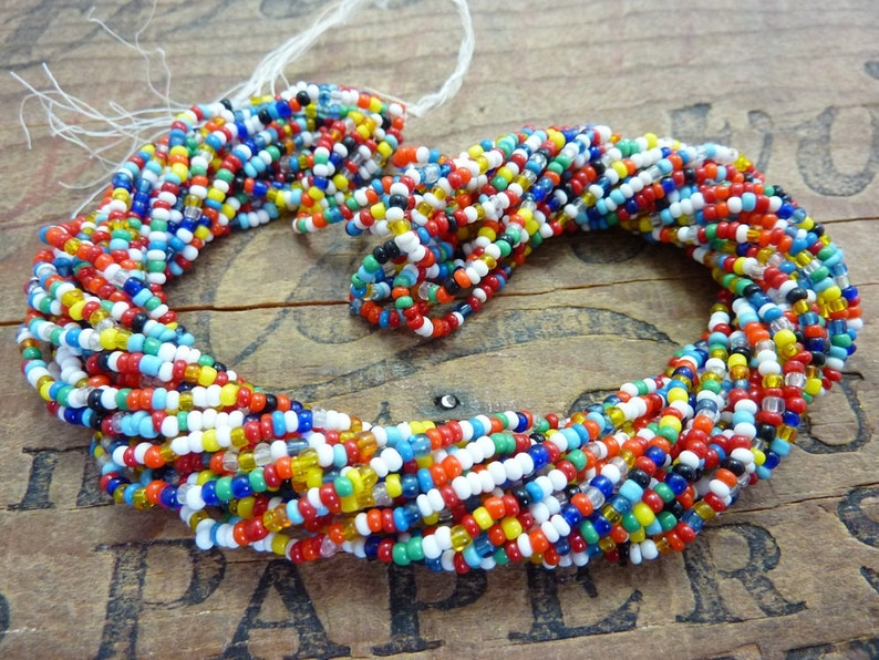 Antique Seed Bead Italian Multi Color Glass Trade Seed Beads Etsy