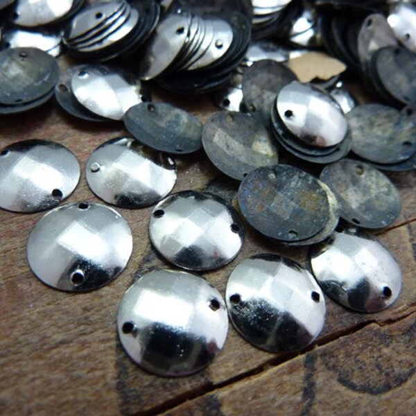 Antique French Metal Sew on Sequins 10mm Silver Sequins (LAST 60)