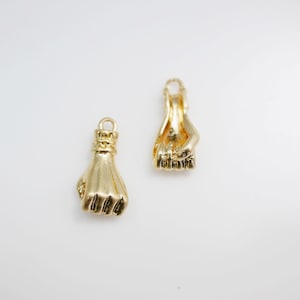Zola Elements Gold Figa Hand Charm Link Charm Focal Link SMALL SIZE Charm 7x15mm (2 Charms) #10843