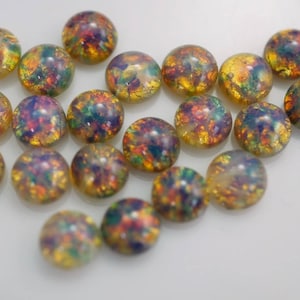 Fire Opal Glass Fire Opal Rhinestone 5mm Small Imitation Glass Opal (6 pcs)