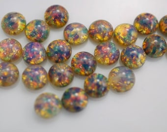 Fire Opal Glass Fire Opal Rhinestone 5mm Small Imitation Glass Opal (6 pcs)