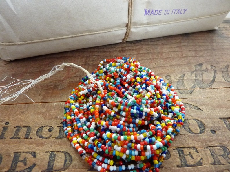 Antique Seed Bead Italian Multi Color Glass Trade Seed Beads Etsy