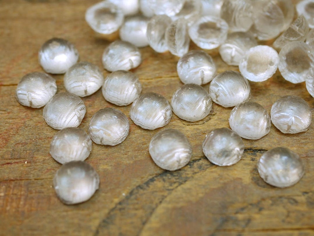 Vintage Glass Sew on Two Hole Faceted Glass Sew on Beads 8mm Clear ...