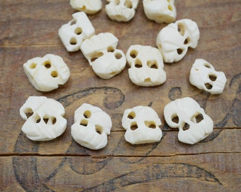 Carved Elephant Beads Bovine Bone Elephant Beads Well Carved 12x14mm Beads (4 beads) HP69