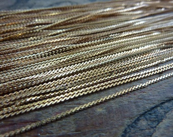 Vintage Chain Brass Serpentine Chain 24 inch Necklace Chain 1mm Thick  F104