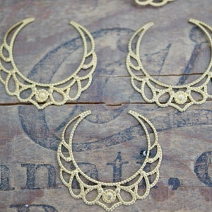 Lightweight Delicate Filigree Brass Stamping Chandelier Pieces 30mm Made in The USA (2 pieces) #06619