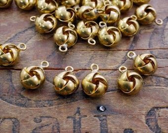 Messing bedel druppelknoop kraal Vintage messing bedel knoop bedel 9 mm effen kraal (6) F65