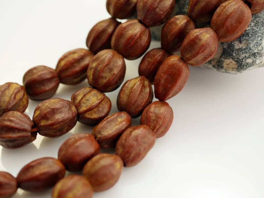 Carved Seed Pod Beads Afghan Beads Natural Beads Organic Seed Pod Beads