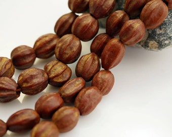 Carved Seed Pod Beads Afghan Beads Natural Beads Organic Seed Pod Beads 8mm-10mm in Size (About 44 on the Strand) X327