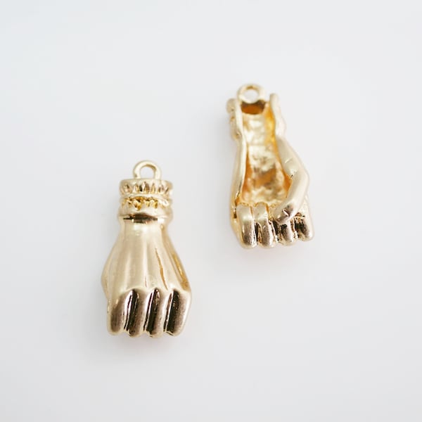 Zola Elements Gold Figa Hand Charm Link Charm Focal Link Charm 11x25mm (2 Charms) #10526