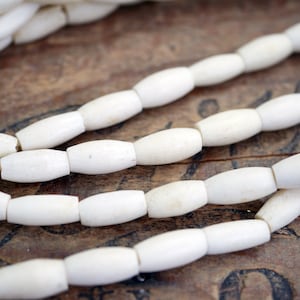 Bone Hairpipe Beads Cattle Bone Hairpipe Tubes 13x8mm Hair Pipe Beads (20 pcs) HP2