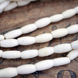 Bone Hairpipe Beads Cattle Bone Hairpipe Tubes 13x8mm Hair Pipe Beads 20 pcs HP2 image 1