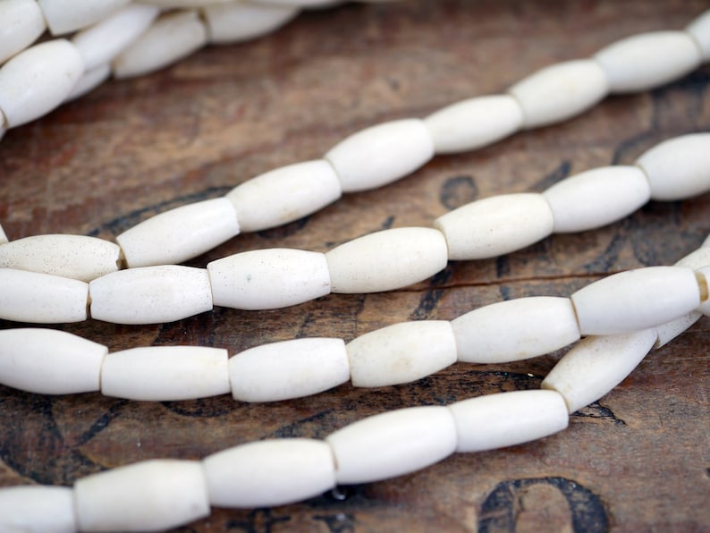 Bone Hairpipe Beads Cattle Bone Hairpipe Tubes 13x8mm Hair Pipe Beads 20 pcs HP2 image 1