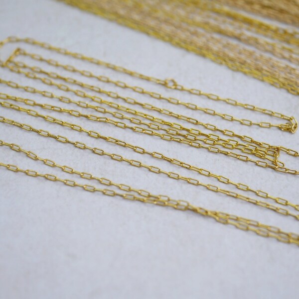Gold Elongated Cable Chain 36 Inches Long 3x1.3mm Link Chain Long Gold Necklace Chain (1) CH504