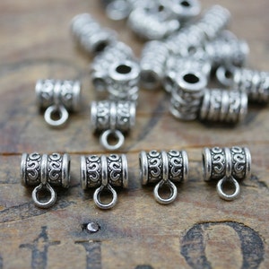 Pendant Bail Antiqued Silver Pendant Bail Slide Bail with Loop (10pcs) P142