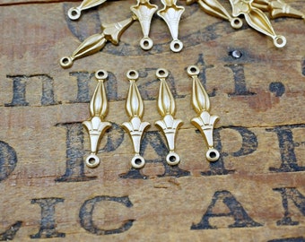 Link, Brass Link, Brass Connector, Small Brass Art Deco Style Drop Long Drop Made in USA (8 pcs) #7466