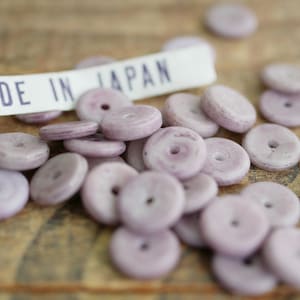 Vintage Japanese Glass Spacer Beads Disc beads 8x2mm Spacer Purple Lavender Semi Matte Finish 100 PA55 image 2