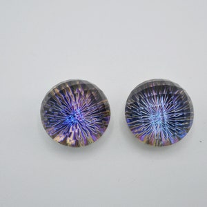 Glass Fireball Rhinestone 15mm Crystal Heliotrope Fireball  Blue Purple Tones ( 2 pcs)  JH2