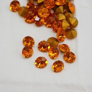 Vintage Swarovski SS40 8.5mm Point Back Rhinestone Sun Gold Foiled Rhinestone (4 pcs) JH46