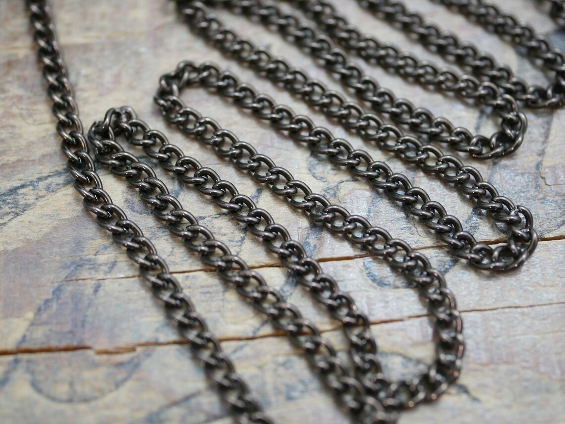 Antiqued Copper Color Curb Chain 3.3mm Link Dark Copper Curb | Etsy