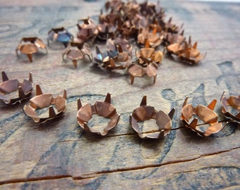 Vintage Copper Prong Sew On Setting  SS40 or SS41 8.5mm (6)