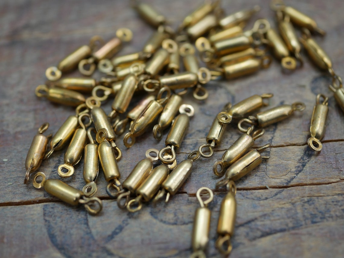 Vintage Brass Pinch Barrel Clasp Old Style Barrel Clasp 12 Etsy