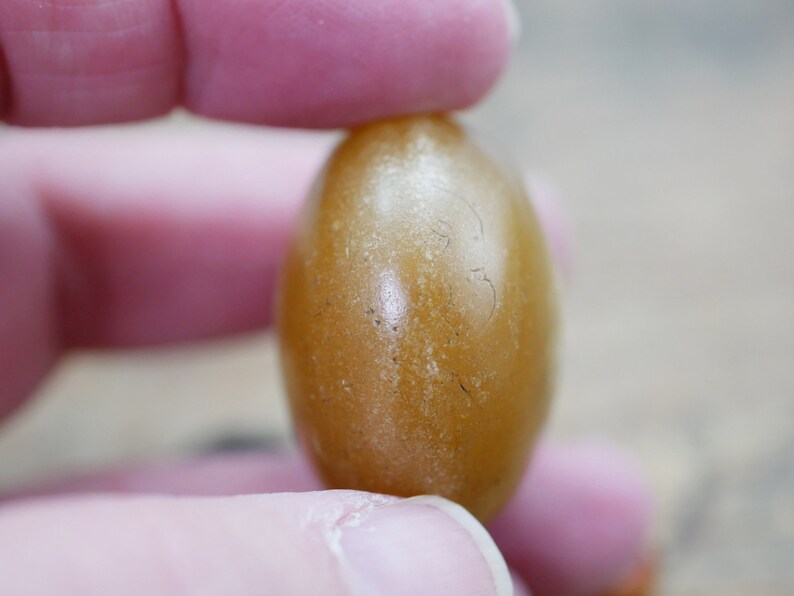 3 beads Antique Bead Lot Copal Amber Beads and Old Skunk Trade Bead Large Copal Amber Bead