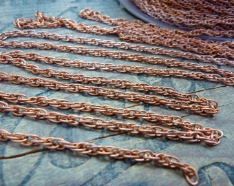 Chain Vintage Chain Copper Over Steel Rope Chain (Sold by the foot)