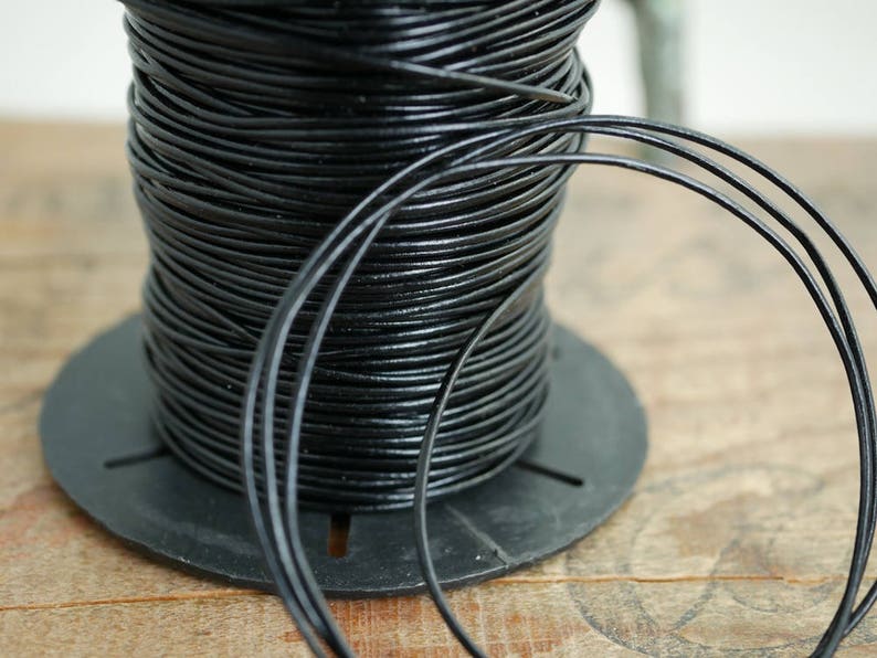 Black Leather Cord Quality Leather Thin leather Cord 1mm | Etsy