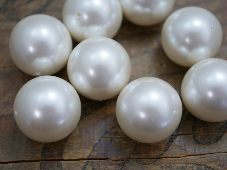 Extra Large White Faux Acrylic Pearl Beads with Hole 24mm Etsy