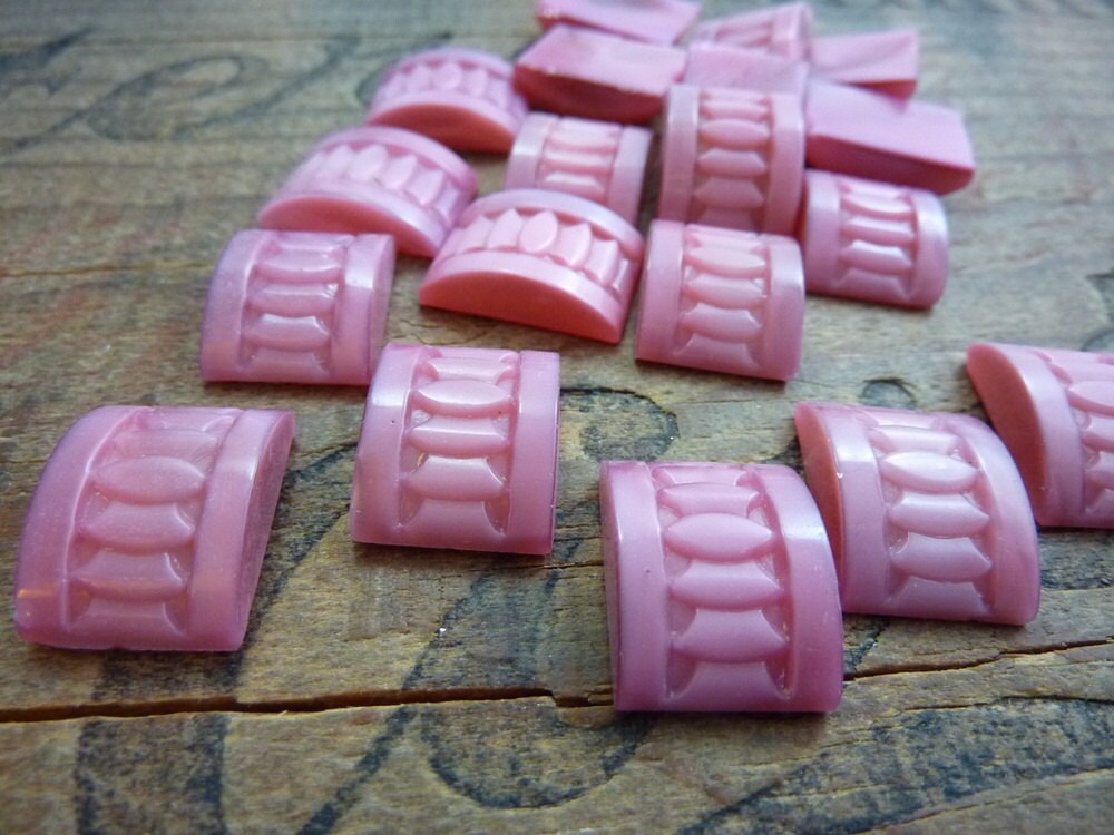 Vintage Rhinestone Pink Art Deco Glass Rhinestones (2) - Etsy
