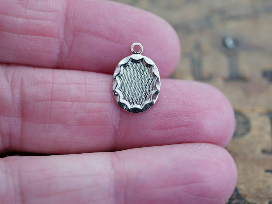 Rhinestone Setting Silver Setting 8x6mm Rhinestone Inset Rhinestone ...