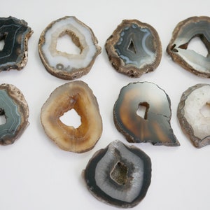 Agate Slice Pendants Black Grey White Agate Pendant Focal About 40mm in Size (Sold by the each) X570