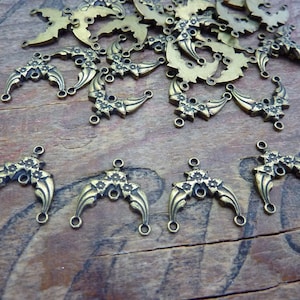 Brass Filigree Ornate Stamping Link Small Chandelier Link Earring Component (4 pcs)