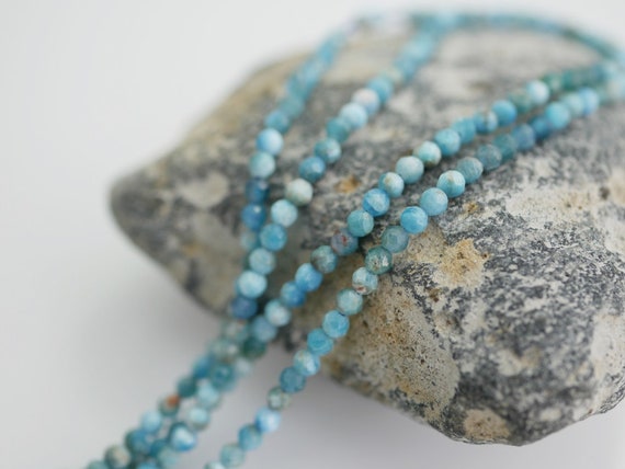 Micro Faceted Gemstone 2mm Blue Agate Gemstone Bead Tiny Gemstone