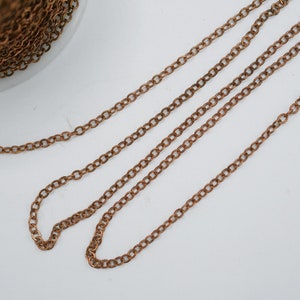 Antiqued Copper 1.4mm Link Cable Chain Small Link Chain ( Sold by the Foot) CH500