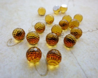 Vintage Rhinestone Swarovski Article 4861 Faceted Ball Topaz Rhinestone (6)