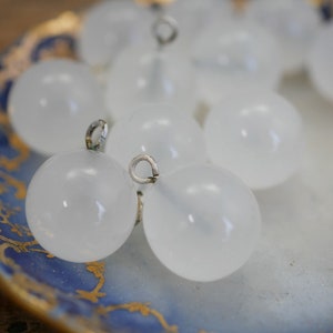 vintage Verre Goutte Perles 14mm Lait Verre Goutte Perle Opale Verre Blanc (6) MP110
